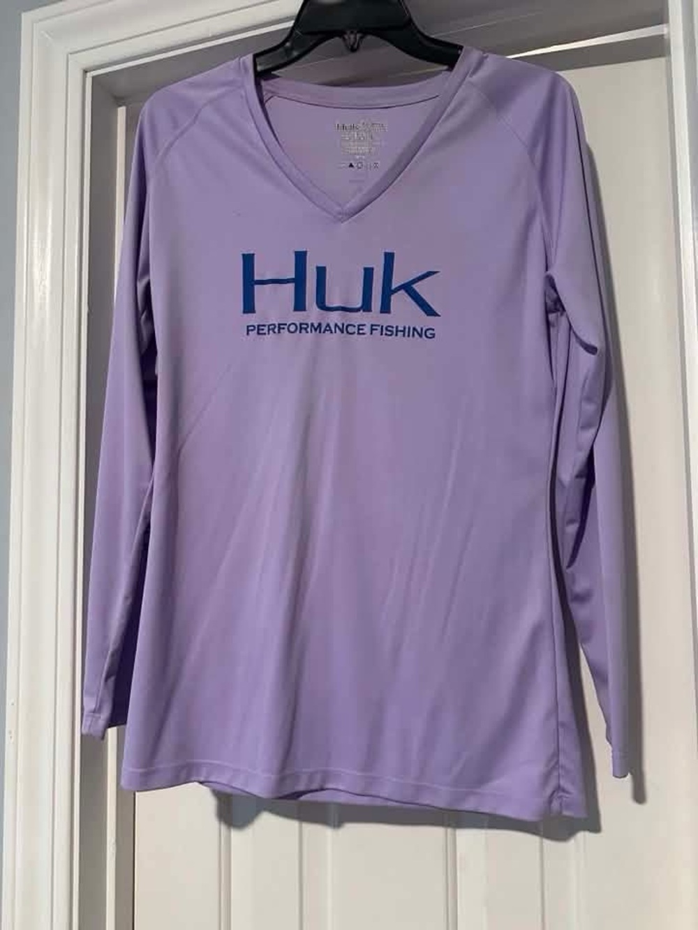 Huk Lavender Long-Sleeve V-Neck Performance Tee